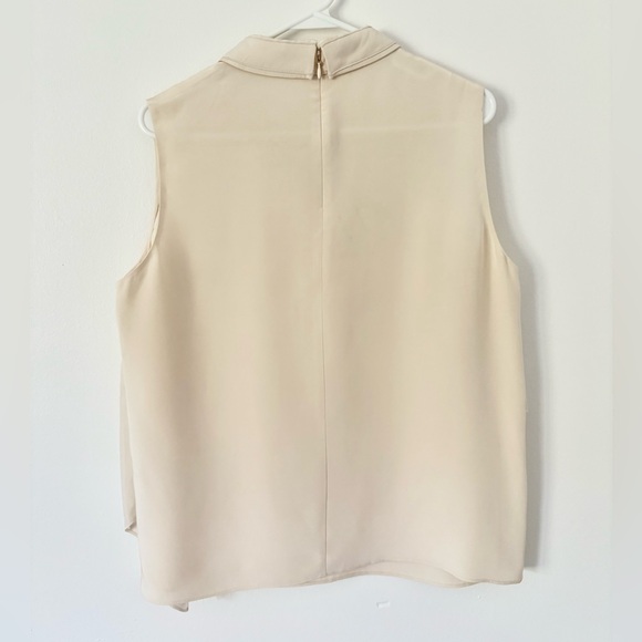 O’2nd New York Ivory Marion Crepe Silk Layered Sleeveless Blouse Size 8 - Picture 5 of 7
